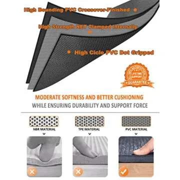 Large 12'x6' Workout Mat for All Fitness Activities