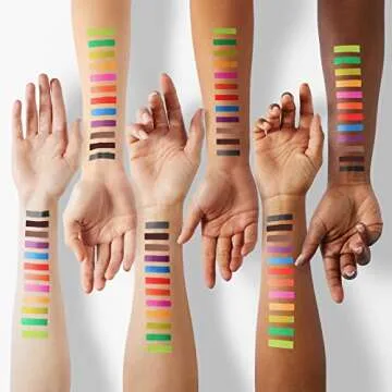 evpct 12Pcs Colors Matte Waterproof Colored Liquid Eyeliner Colorful Set Rainbow Colorful Neon Winged Eyeliner Stamp Shapes delineador de ojos de colores Red Orange Pink Black Blue Liquid Eye Liners