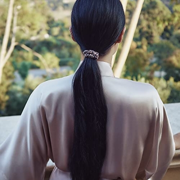 Slip Silk Skinnie Scrunchies in Gold, Black, and Leopard - 100% Pure 22 Momme Mulberry Silk Scrunchies for Women - Hair-Friendly + Luxurious Elastic Scrunchies Set (6 Scrunchies)