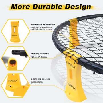 Outdoor Beach Ball Game Set Includes Standard 3 Balls,Net, Carring Case and Instruction Roundnet Game Set Beach Lawn Backyard Yard Ball Game Outdoor Indoor for Adults and Family