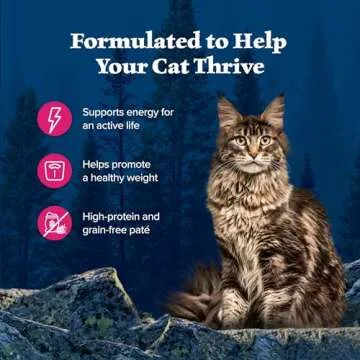 Blue Buffalo Wilderness Natural High-Protein Grain-Free Wet Food for Adult Cats, Salmon Paté, 5.5-oz. Cans, 24 Count