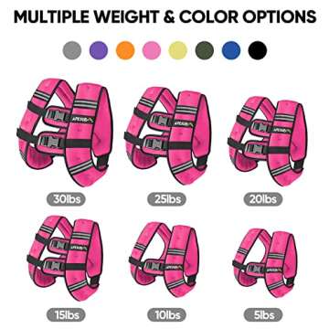 APEXUP Weighted Vest Men 30lbs Weights with Reflective Stripe, Weighted vest for Women Workout Equipment for Strength Training Running (Pink)