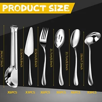 Thenshop 30 Pcs Stainless Steel Serving Utensils Set