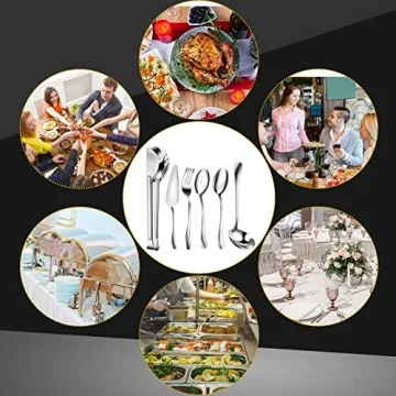 Thenshop 30 Pcs Stainless Steel Serving Utensils Set