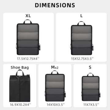 BAGAIL 4 Set/6 Set Ultralight Compression Packing Cubes Packing Organizer for Travel Accessories Lug...