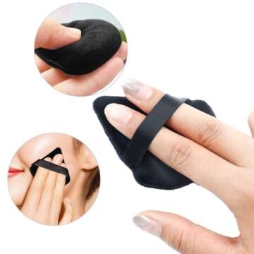 8 Pieces Triangle Powder Puff, Triangle Makeup Puff Pure Cotton Powder Velour Soft Face Makeup Tool with Storage Box, Washable Cosmetic Foundation Puffs (Black)