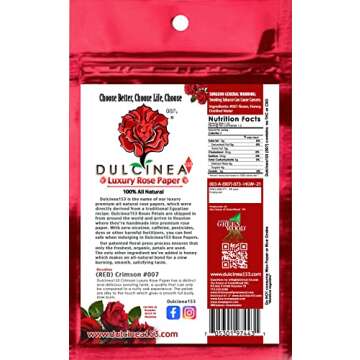 Dulcinea153--2pK - Crimson 007-Red--Luxury Rose Paper I All Natural Rolling Paper I Handmade I Shira...