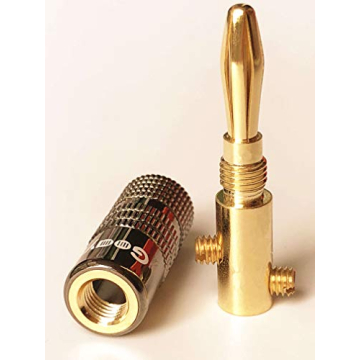 Goaycer 24K Gold Banana Plugs - 6 Pairs for Speakers