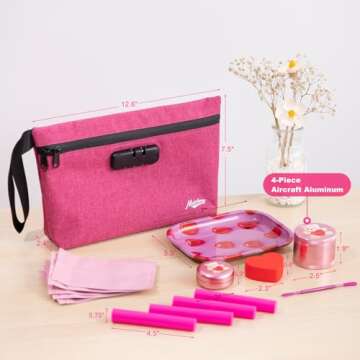 MAICHENG Smell Proof Bag with Combination Lock, Large Smell Proof Containers, Carbon Lined Odor Proo...