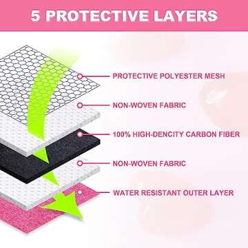 MAICHENG Smell Proof Bag with Combination Lock, Large Smell Proof Containers, Carbon Lined Odor Proof Pouch, Water Resistant, Airtight Zipper, Travel Storage Kit, Pink