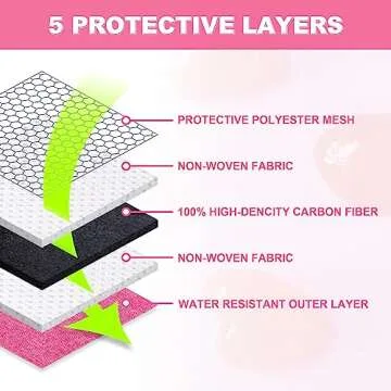 MAICHENG Smell Proof Bag with Combination Lock, Large Smell Proof Containers, Carbon Lined Odor Proof Pouch, Water Resistant, Airtight Zipper, Travel Storage Kit, Pink