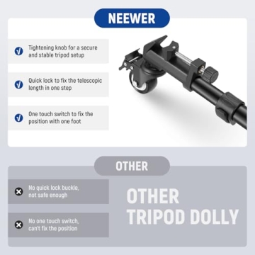 NEEWER Tripod Dolly – Heavy Duty, 2-Inch Wheels for Video