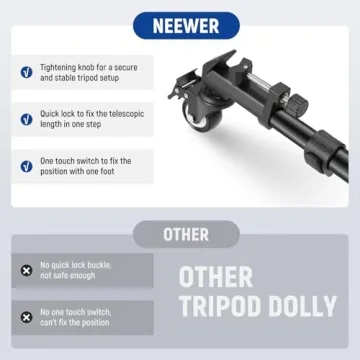 NEEWER Tripod Dolly – Heavy Duty, 2-Inch Wheels for Video