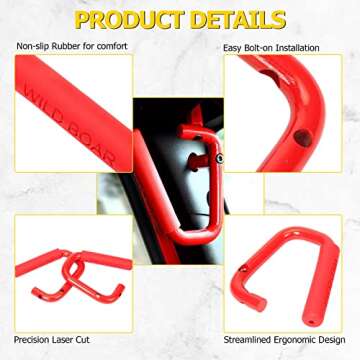 AUXMART Grab Handles for Jeep Wrangler 2007-2017