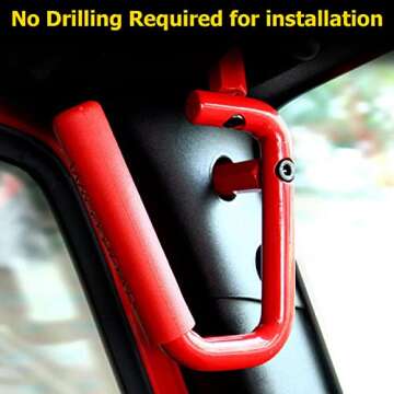 AUXMART Grab Handles for Jeep Wrangler 2007-2017