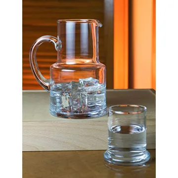 Elegant Barski Glass Carafe and Tumbler Set - Made in Europe