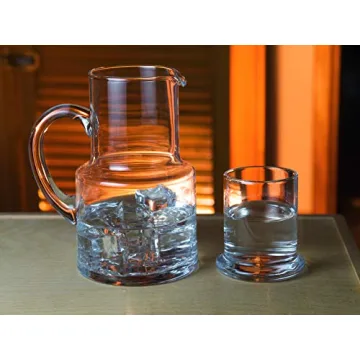 Elegant Barski Glass Carafe and Tumbler Set - Made in Europe
