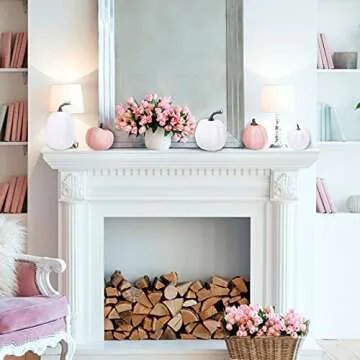 Charming Light Pink Artificial Pumpkins for Fall Decor