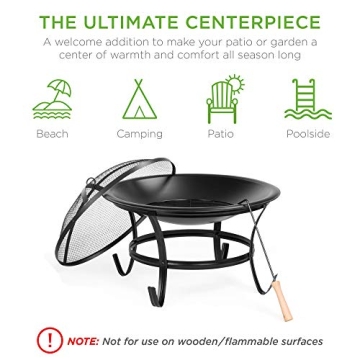 Best Choice 22-inch Outdoor Steel Fire Pit Bowl