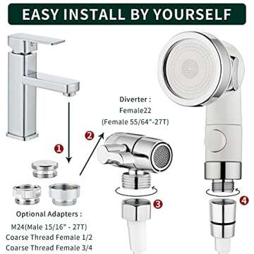 ZCONIEY Faucet Sprayer Attachment for Easy Bathing