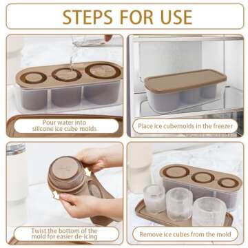 SEMSOIIO Silicone Ice Cube Tray for Stanley Tumbler
