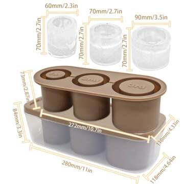 SEMSOIIO Silicone Ice Cube Tray for Stanley Tumbler