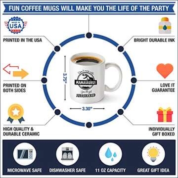 Don't Mess with Mamasaurus You'll Get Jurasskicked - Funny Dinosaur Birthday Mom Gift - Presents For Mom From Husband Son Daughter - 11 oz Coffee Mug Tea Cup White