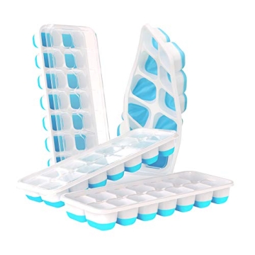 DOQAUS 4 Pack Silicone Ice Cube Trays for Easy Release