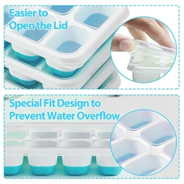 DOQAUS 4 Pack Silicone Ice Cube Trays for Easy Release