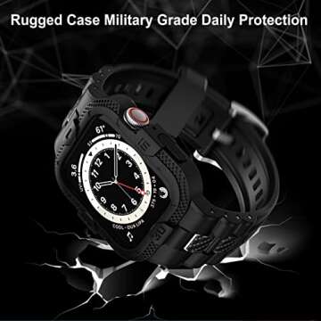 GELISHI Rugged Apple Watch Band with Protective Case