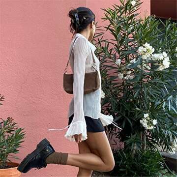 Women Y2K Lace Shirt Vintage Button Down Blouse