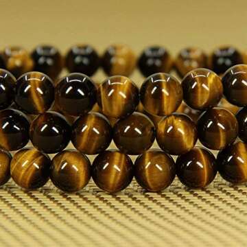 Natural AA Grade Golden Tiger Eye Gemstone 6mm Round Beads Stretch Bracelet 7" Unisex