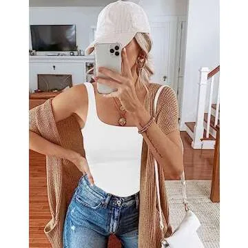 Chunpin Women's Stylish Square Neck Bodysuit  - Comfortable & Chic