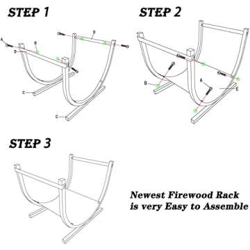 PHI VILLA Firewood Log Rack Carrier for Indoor/Outdoor Use