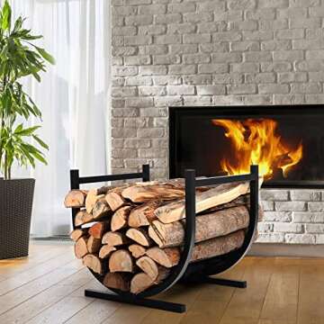 PHI VILLA Firewood Log Rack Carrier for Indoor/Outdoor Use