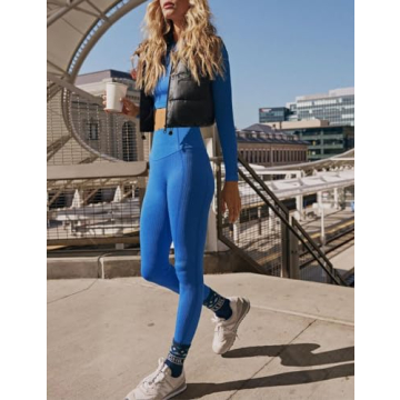 Ailoqing Women's Stylish Faux Leather Puffer Vest