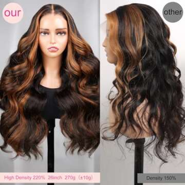 NAYUMI 6X5 Wear and Go Glueless Wigs Human Hair Pre plucked Pre Cut + High Density 220% Salon-Quality Closure Wigs Human Hair Balayage FB30 Highlight Ombre Lace Front Wig human hair 24Inch