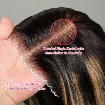 NAYUMI 6X5 Wear and Go Glueless Wigs Human Hair Pre plucked Pre Cut + High Density 220% Salon-Quality Closure Wigs Human Hair Balayage FB30 Highlight Ombre Lace Front Wig human hair 24Inch