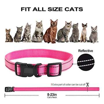 Paipaitek Cat Training Collar, No Shock Cat Collar with Remote, Humane Cat Meow Collar w/Beep and Vibration Modes, Reflective Cat Collar for Kittens