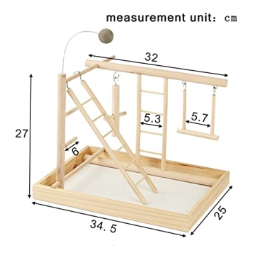 RoseFlower Bird Playstand with Swing & Ladder