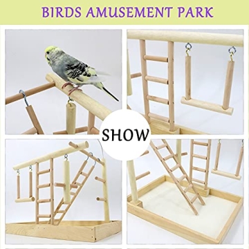 RoseFlower Bird Playstand with Swing & Ladder