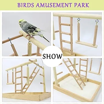 RoseFlower Bird Playstand with Swing & Ladder
