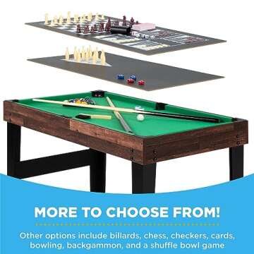 Best Choice Products 10-in-1 Combo Game Table Set w/Hockey, Foosball, Pool, Shuffleboard, Ping Pong, Checkers, Bowling, and Backgammon - Walnut