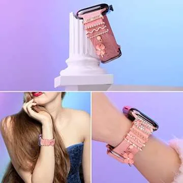 threune 13pcs Watch Band Charms, Watch Band Charms for Women Gold i-watch Accessories Personalized Watch Band Watch Charms 38mm 40mm 41mm 42mm 44mm 45mm