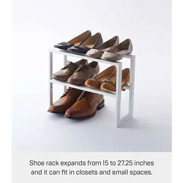 Yamazaki Expanding Shoe Rack - Adjustable Metal Storage