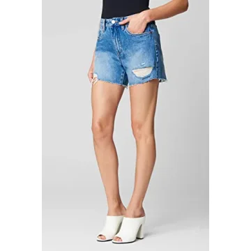 BLANKNYC Women's Distressed Denim Mom Shorts - Stylish & Comfortable