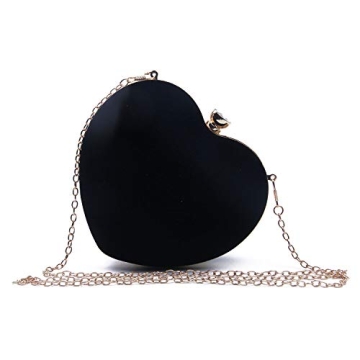 SUKUTU Heart Shaped Evening Bag - Velvet Mini Tote for Parties