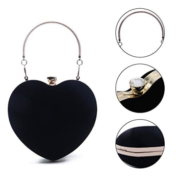 SUKUTU Heart Shaped Evening Bag - Chic Velvet Clutch