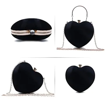 SUKUTU Heart Shaped Evening Bag - Chic Velvet Clutch