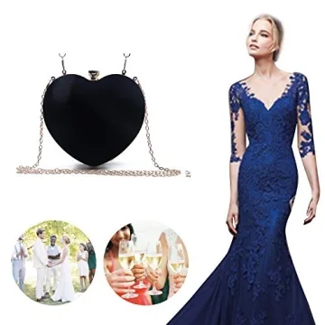 SUKUTU Heart Shaped Evening Bag - Chic Velvet Clutch